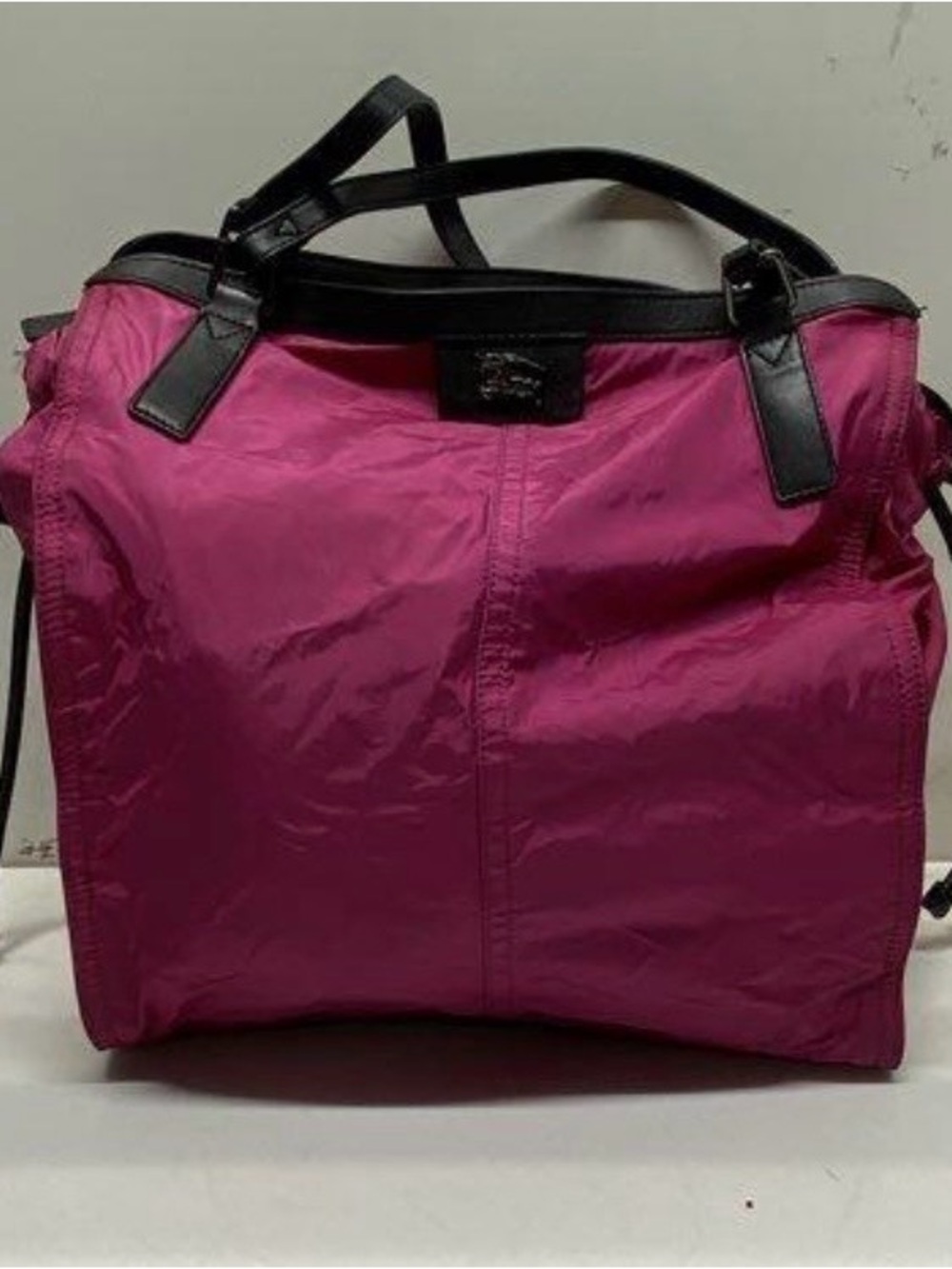 Burberry Fuchsia Tote with Black Leather Trim - Picture 6 of 12